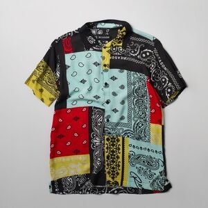 Reason Brand Intersect Print Button Down Shirt NWT Size Small E-2878